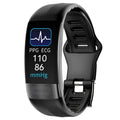 Fitness Bracelet Heart Blood Body Monitoring Black