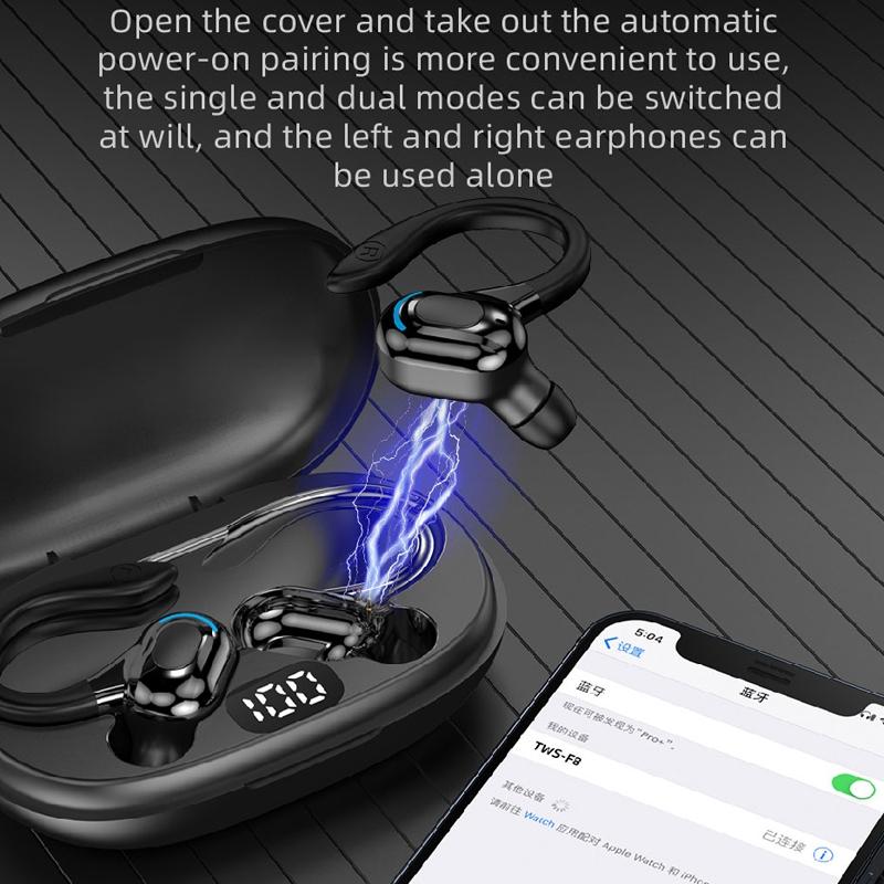 Wireless Bluetooth Earphones With Charging Case - Anti-damage earring