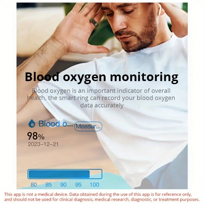 Smart Ring Fitness Tracker - Stainless Steel Workout Smart Ring